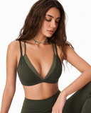 Fusion Color-Block Bra - Green