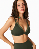 Fusion Color-Block Bra - Green