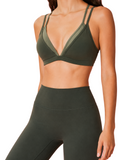 Fusion Color-Block Bra - Green