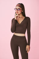 V-neck Flex Long Sleeve Croptop