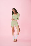V-neck Flex Long Sleeve Croptop